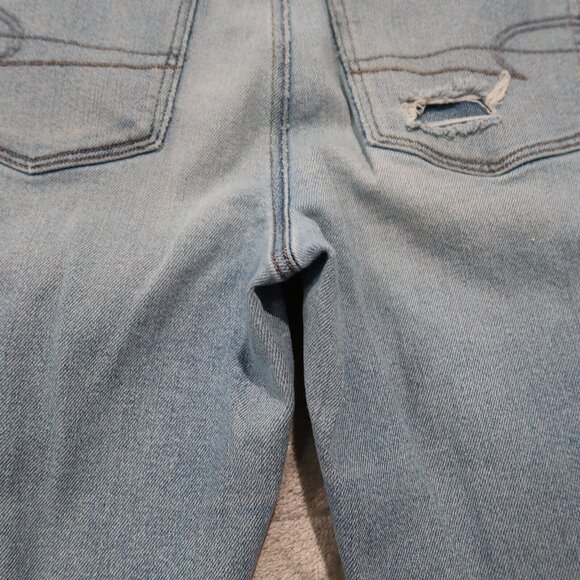 American Eagle Jeans Womens 6 Blue Mom Pants Whiskering Slim Straight Distressed - Picture 6 of 16
